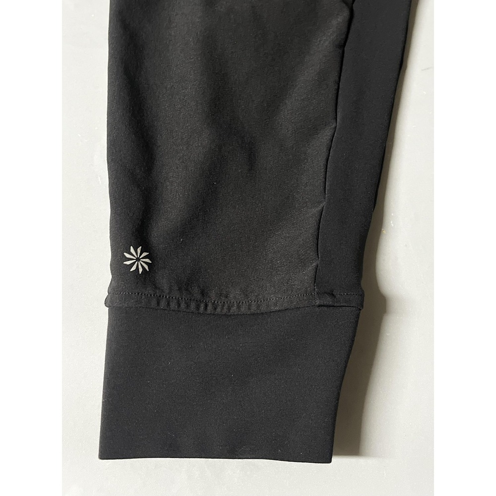 Athleta Pants Womens 10 Black Jogger Elastic Waist Zip Pockets Stretch Travel - Picture 3 of 11